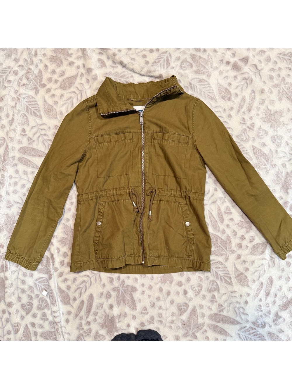 Coastal Grandma Utility Field Jacket Olive Green Safari Military Small